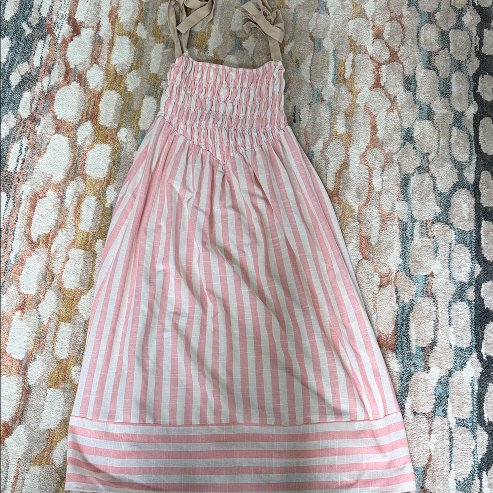 Elegant Pink Striped A-Line Skirt